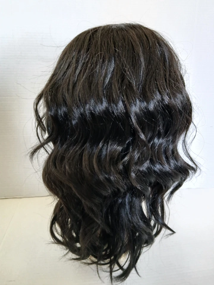 It's a Wig Long negro ondulado/sintético Foto 3 de 4