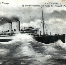 Vintage Postcard Keepsake of Voyage SS Otranto Maritime Nautical Memorabilia