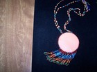 VINTAGE NATIVE AMERICAN 3" BEADED MANDELA NECKLACE — photo 3