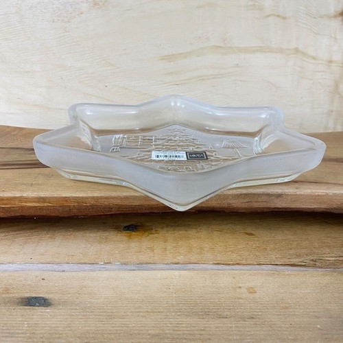 Mikasa Christmas Dish Germany NWT Glass Star Frosted Candy - Picture 3 of 4