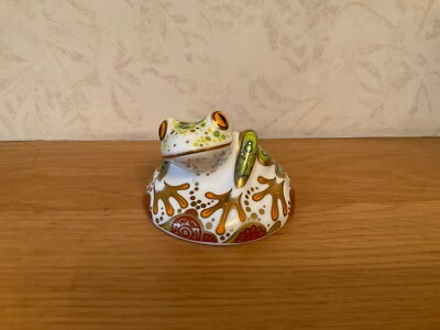 Seltener Royal Crown Derby Frosch Briefbeschwerer HOP 1. Qualität Gold Stopper