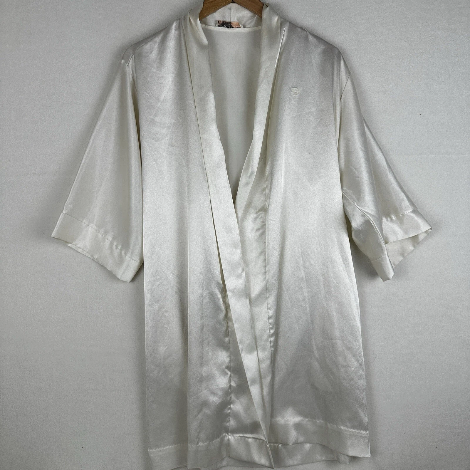 Robe lingerie vintage Christian Dior crème ivoire taille S union made sans ceinture