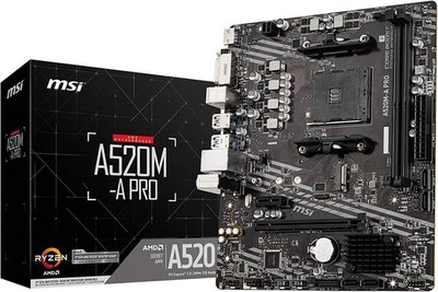 MSI A520M-A PRO AM4 Motherboard Micro ATX Ryzen 5000 4000G 3rd Gen Ready NEW JPN