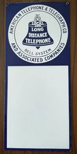 VINTAGE BELL SYSTEM PUBLIC PAYPH0NE PORCELAIN SIGN GAS STATION OIL TELEPHONE ATT