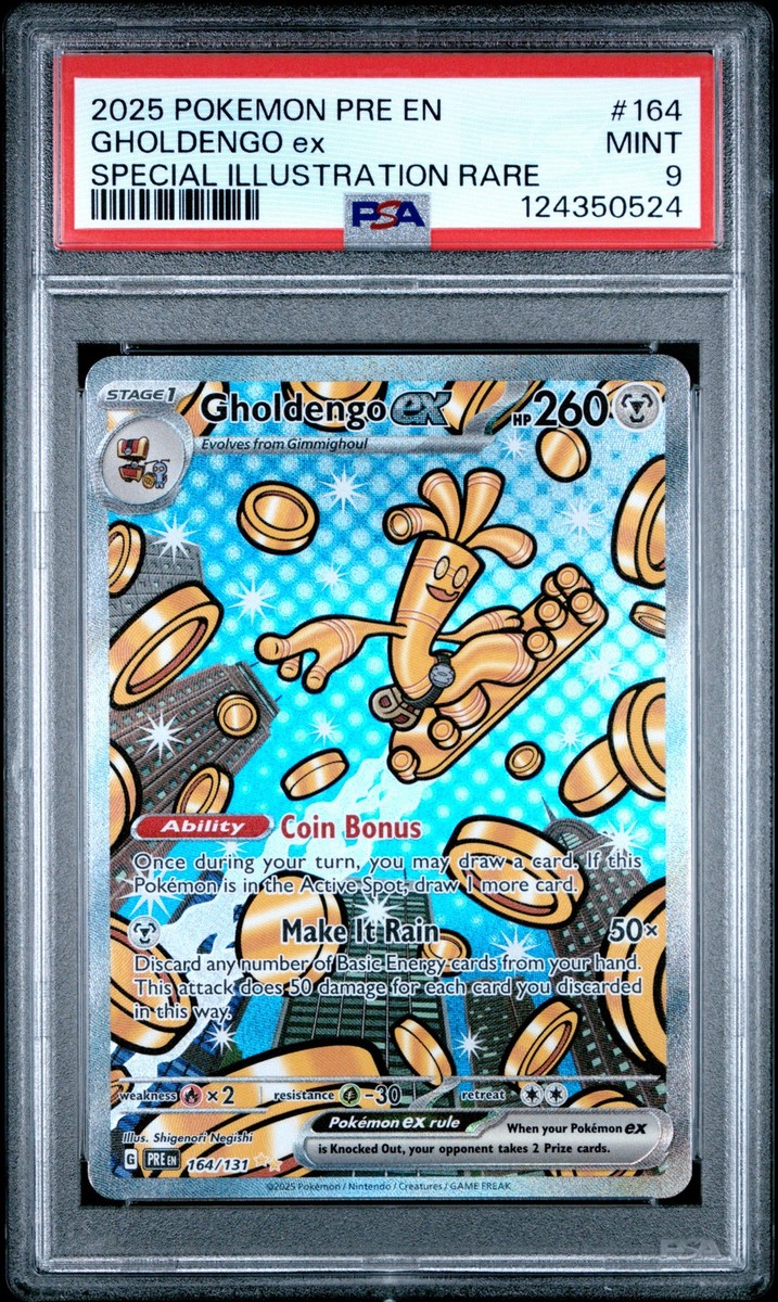2025 POKEMON PRE EN-PRISMATIC EVOLUTIONS #164 GHOLDENGO EX PSA 9