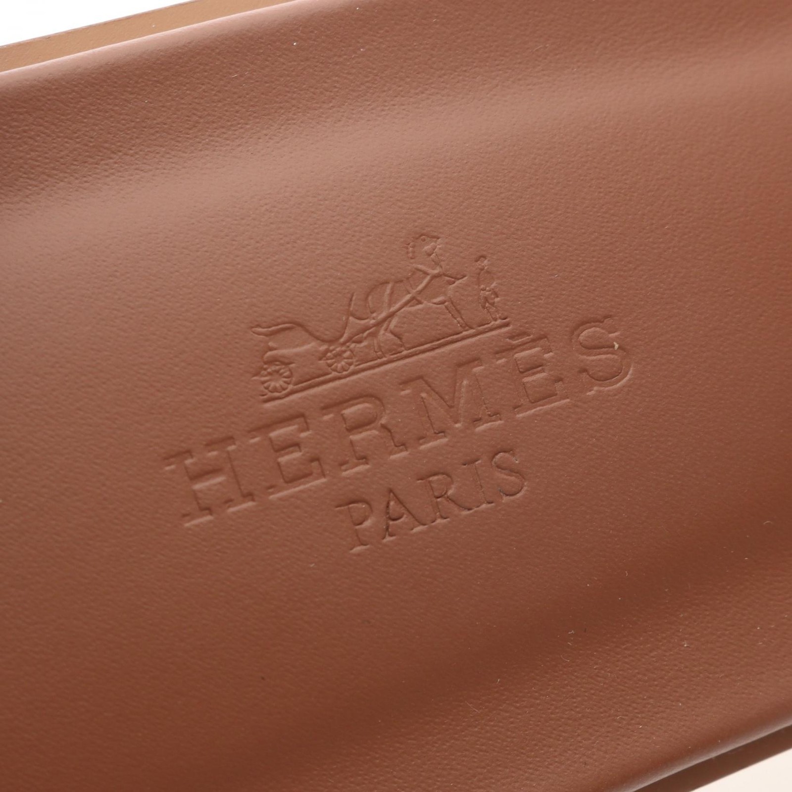 HERMES Oran Sandals leather Brown #37 Used Women thumbnail 5