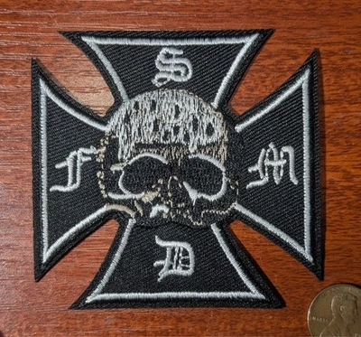 BLS Patch Black Label Society Iron Cross Heavy Metal Embroidered Iron On 3x3"