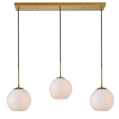Elegant Lighting LD2237 Baxter 3 Light 36''W Linear Pendant - White