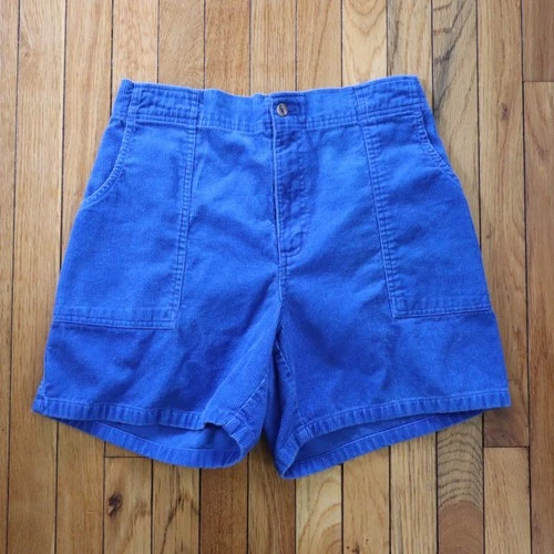 Vintage 90s Corduroy Long Rider Wide Leg Shorts Mens L 34/36 Blue Corded Retro