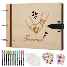 New Love Scrapbook Wooden Photo Album"Hand in Hand" Valentines Scrap Book Memory