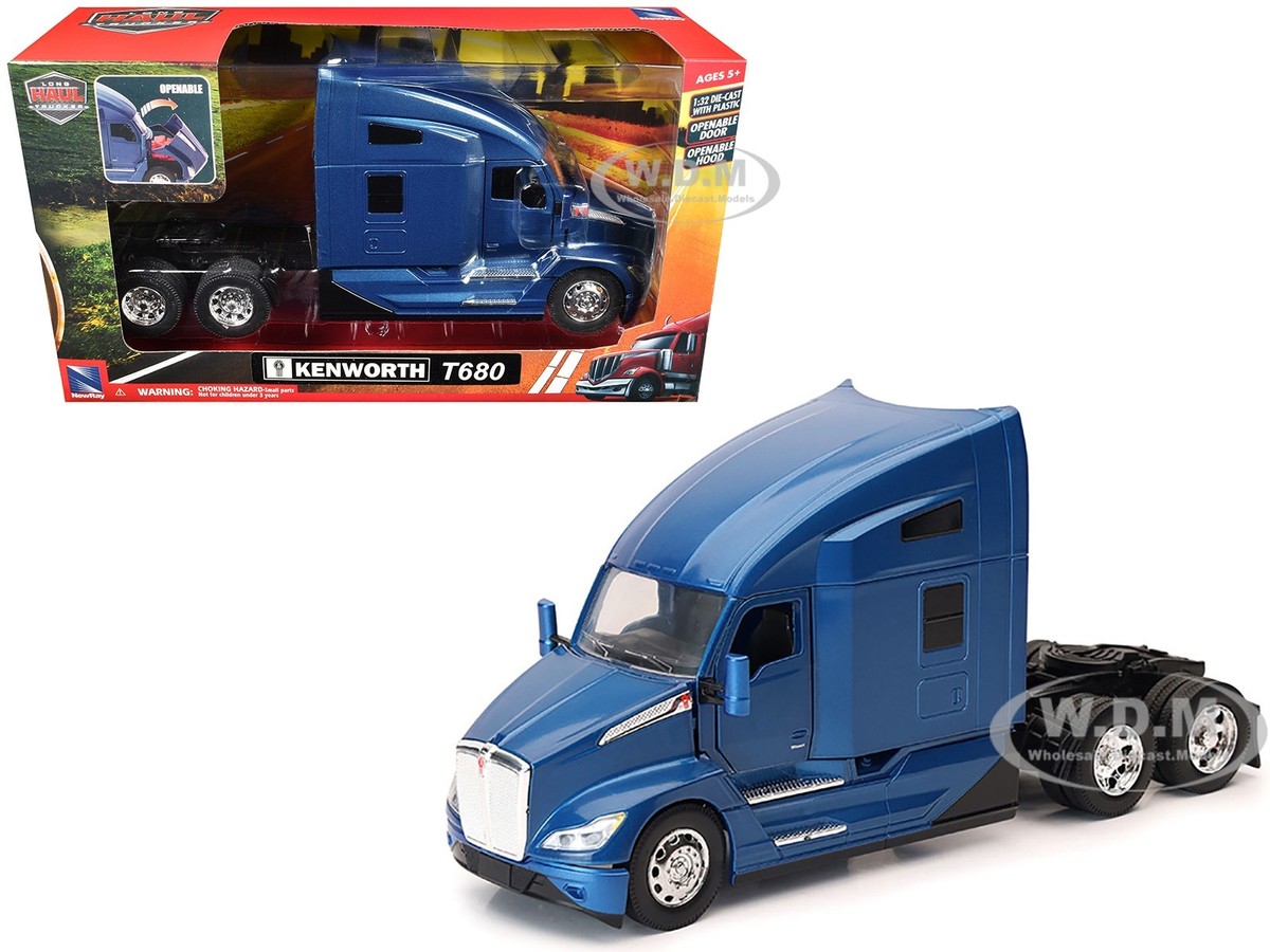 KENWORTH T680 TRUCK TRACTOR BLUE 1/32 DIECAST MODEL BY NEW RAY