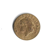 1959 Colombia - 2 Centavos - 177 - Brass - 3g