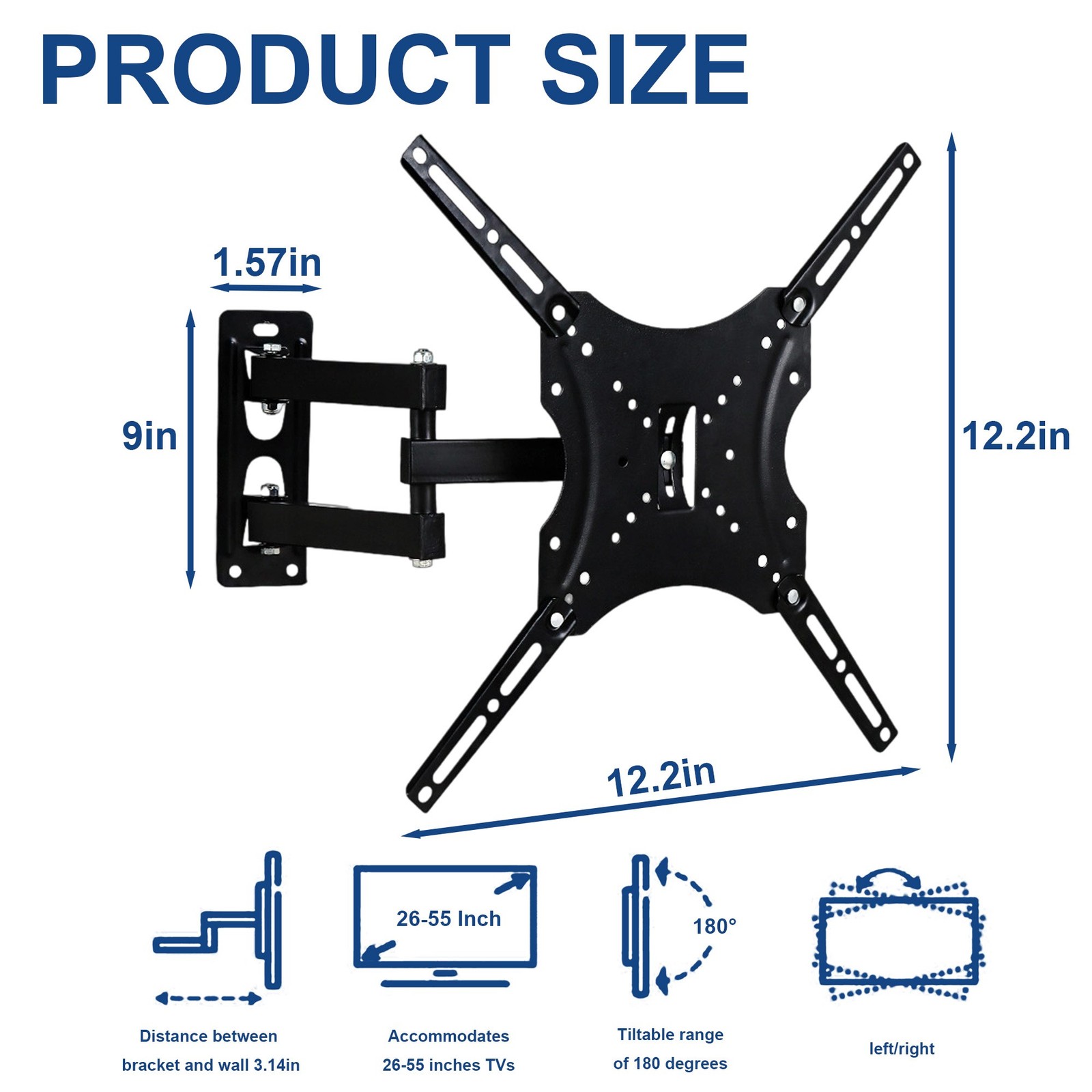 Universal TV Wall Mount Bracket Tilt for 14-55 inch Adjustable Bracket USA STOCK