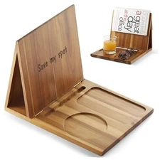 Triangle Book Holder, Book Rest Foldable Book Nook Reading Valet, Acacia