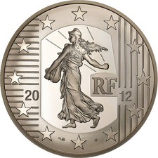 [#198685] France, 10 Euro, 10 ans de l euro, 2012, Paris, Silver, MS, KM:1889