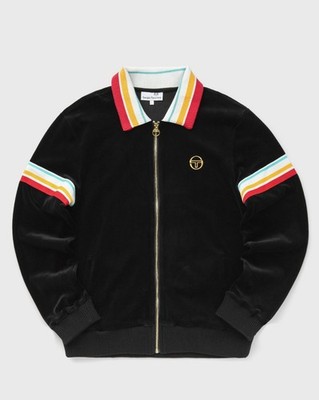 RARE SERGIO TACCHINI VELOUR MEN'S SIZE L SLICE TRACK JACKET BLACK NWT