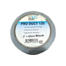 Pro Duct 120 Premium 3 inch x 60 Yards Black 10 mil Duct Tape, Industrial Grad