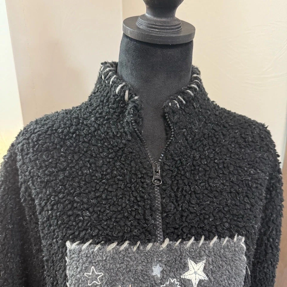 Woolrich Mujer Cuarto Cremallera Celestial Luna Estrellas Polar Sudadera Pullover S Foto 4 de 4