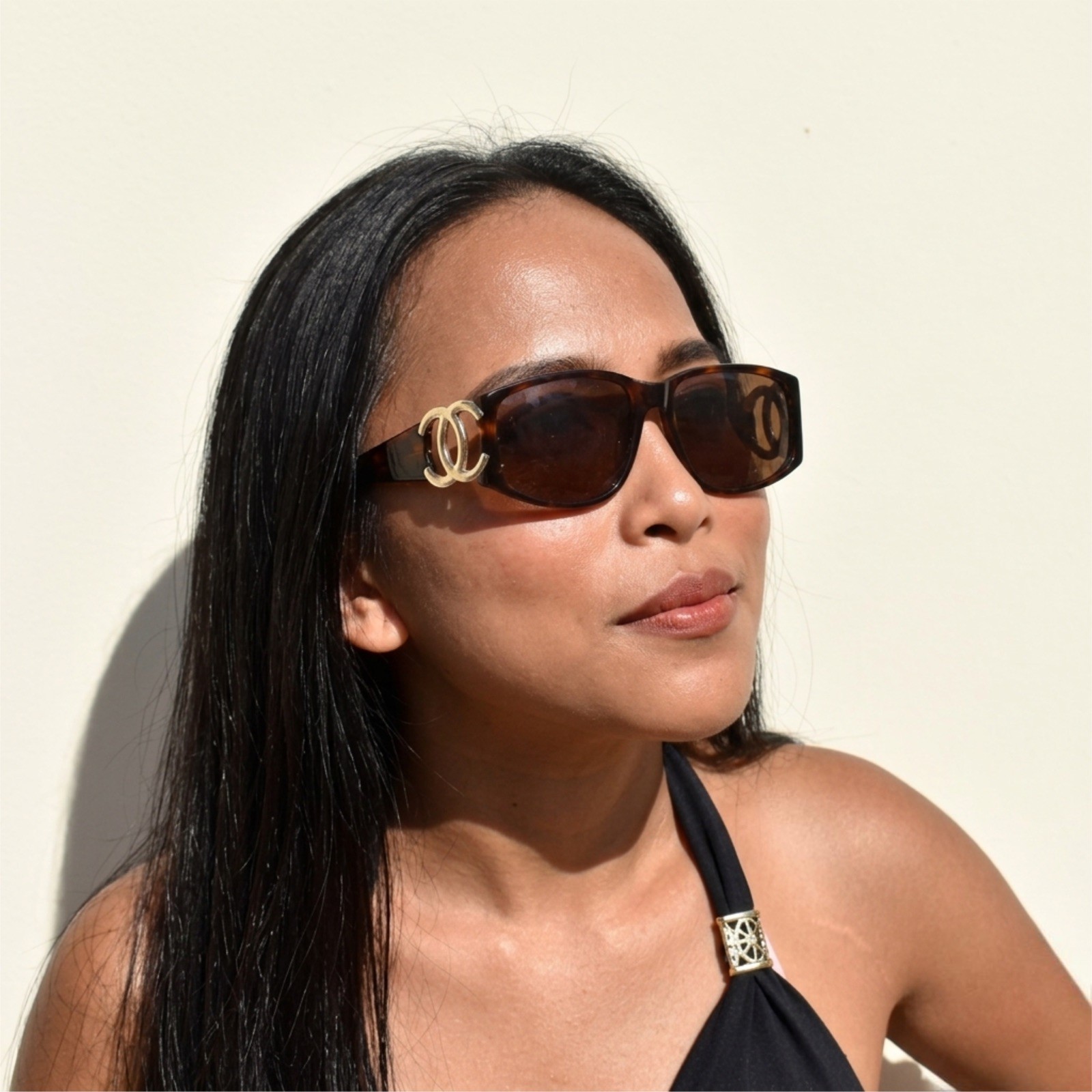 Vintage Brown Chanel CC Sunglasses