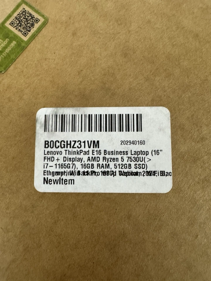 Lenovo ThinkPad E16 Gen 1 15.6" AMD Ryzen 5 7530U 16GB RAM 512GB Sealed - Image 3 of 3