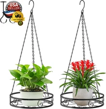 2-Pack Hanging Planters for Indoor Plants - Heavy Duty Metal Plant Hanger Indoor