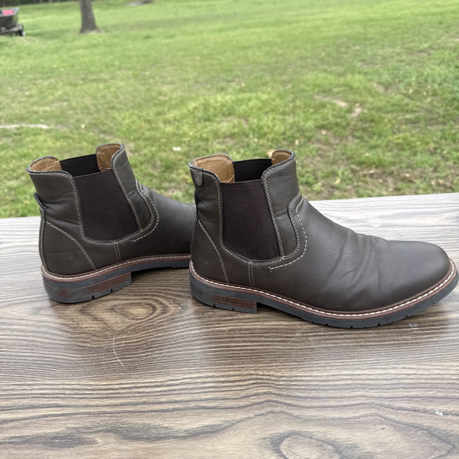 Dockers Men's Ransom Chelsea Boots 90-43938 Dark Brown Leather Size 8M