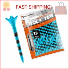 Full Choice100 Pack 3-1/4" Plastic Golf Tees, Enhanced Durability  Stability, E