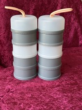 Set Of 2, Portable,Stackable Baby Formula Dispenser/Snack Containers/Organizers