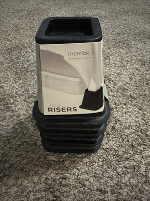 Merrick Bed Risers or Furn Riser, Bed Lifts in Height of 5.25  Heavy Duty Set 4