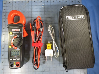#ad Craftsman 82369 400A AC DC Clamp Multimeter with Temperature Probe amp; Case TESTED $39.99