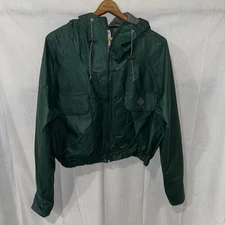 Vintage Columbia Wading Fly Fishing Jacket Hooded Waterproof PVC  Sz Large