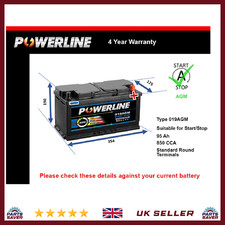 AGM Car Battery fits BMW 330E 116 116D X5 i4 218 Z4 118 M2 Stop Start