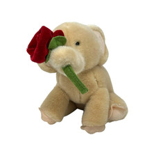 RUSS Daisy Chain Press Mini Elephant with Rose Flower Tan 5" Plush Love Care