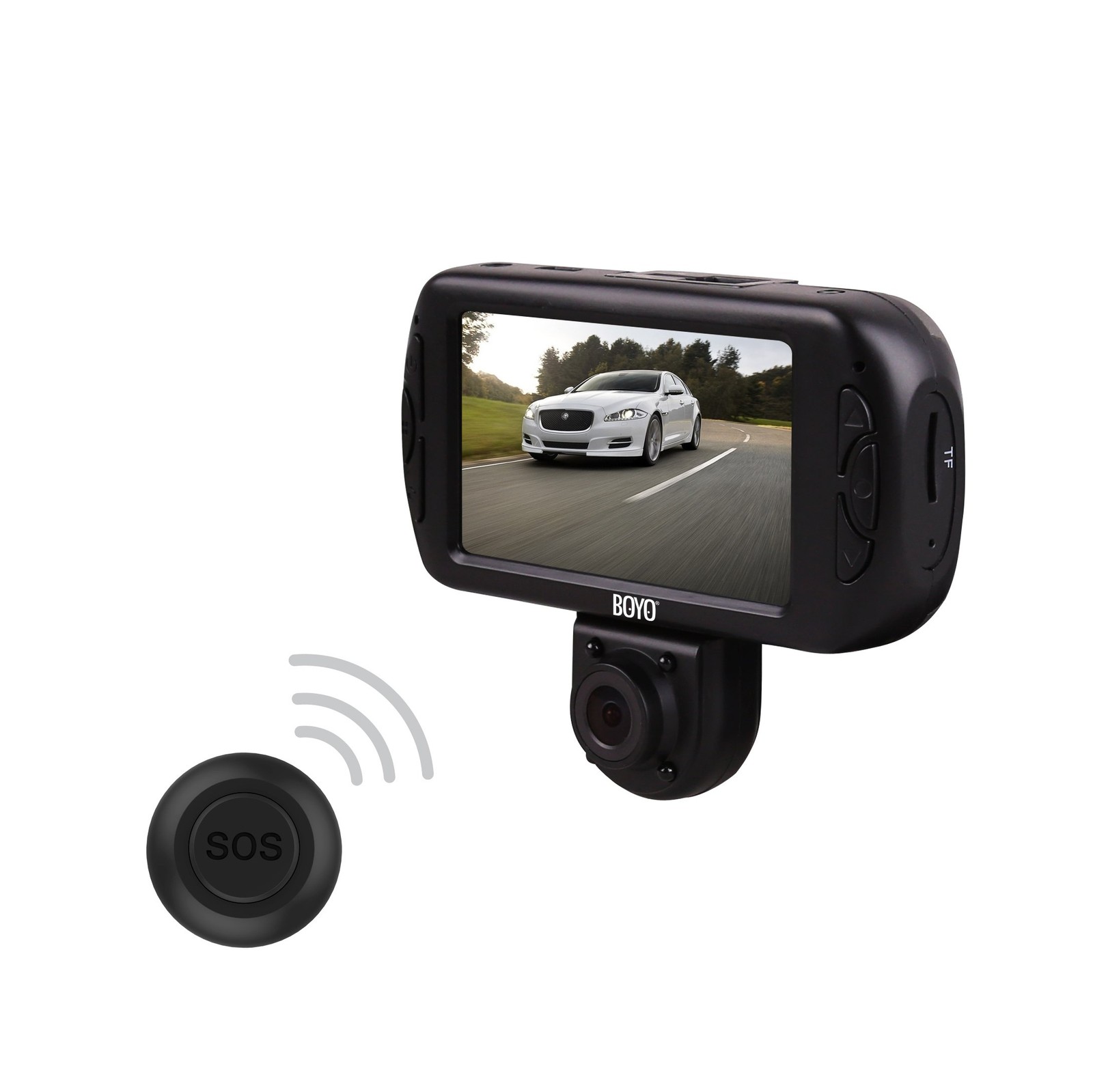 BOYO VISION VTR217GW - Full HD 2-Channel Dash Cam Recorder, 3 inches