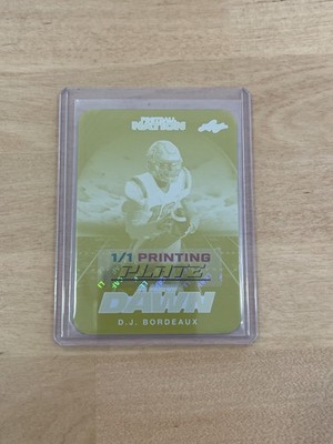 DJ Bordeaux 2025 Leaf Football Nation 1/1 Printing Plate