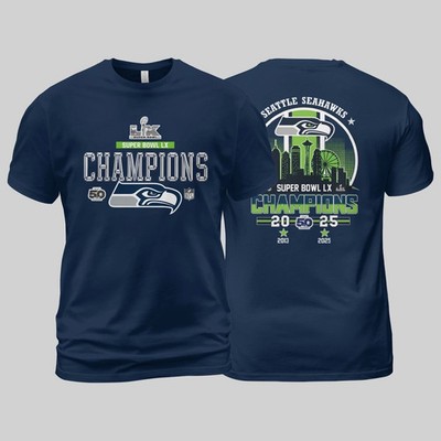 *HOT* Seahawks 2026 Bowl LX Champns 2Sided TShirt - S to 5XL