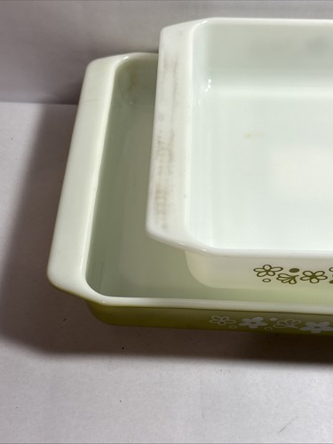 Pyrex #933 & #922 Crazy Daisy Spring Blossom Lasagna Casserole Cake Dishes USA - Picture 3 of 13