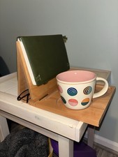 Wooden Book Stand with drink holder and phone rest 