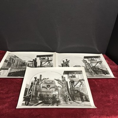 Vintage Railroad Photo Lot Of 3: Train In Whiting Corp Washer In Tehran, Iran