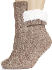 Slipper Socks for Women with Grippers Non Slip, Sherpa Lined Slipper Socks