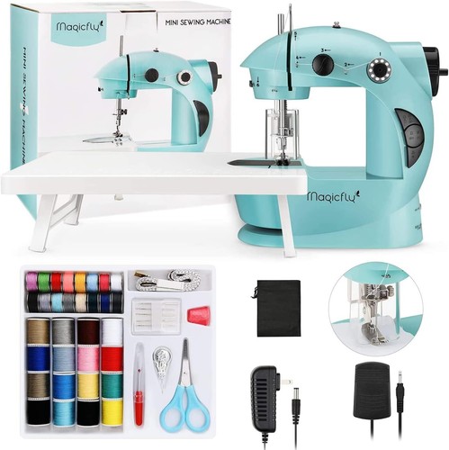 Magicfly Mini Sewing Machine with Extension Table, Dual-Speed Portable Machine w