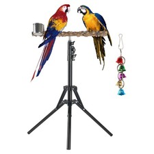 Adjustable Bird Perch Stand, 16-62 Inch Height Adjustable Bird Training Perch...
