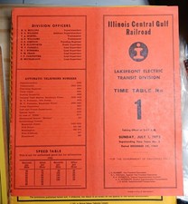Railroad Employee Timetable ICG ILLINOIS CENTRAL GULF #1 Jul 1, 1973 -