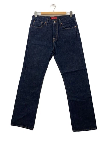 Pantalon droit suprême 32 denim bleu marine occasion
