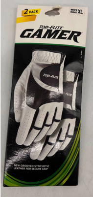 2 pack Top Flite Gamer Golf Glove Men's X-Large Synthetic Leather Grip right