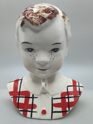 Vintage 1950s Stanford Art Pottery ''Sandy'' Head Vase Wall Pocket 7''H #D230