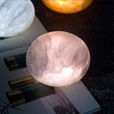 MIYA LIFE Selenite Lamp Hand Carved Stone Medium, Round Taplight