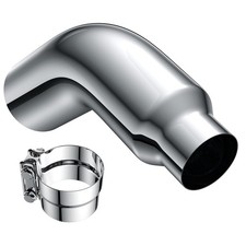 Diesel Exhaust Chrome Turndown Elbow Tip 4-5 4-6 5-6 Inlet Outlet 23 Long