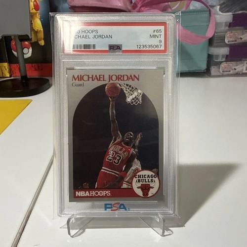 NBA Hoops 1990-91 Michael Jordan #65 Chicago Bulls PSA 9 Base Basketball Card