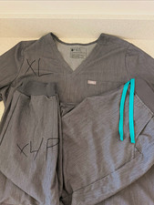 FIGS Women s Technical Collection Gray Scrub Set Top Pants XL